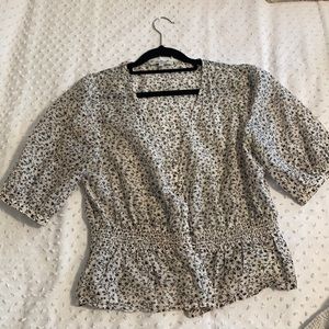 Madewell Floral Peplum Top